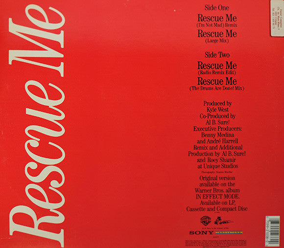 Al B. Sure! : Rescue Me (12", Maxi)