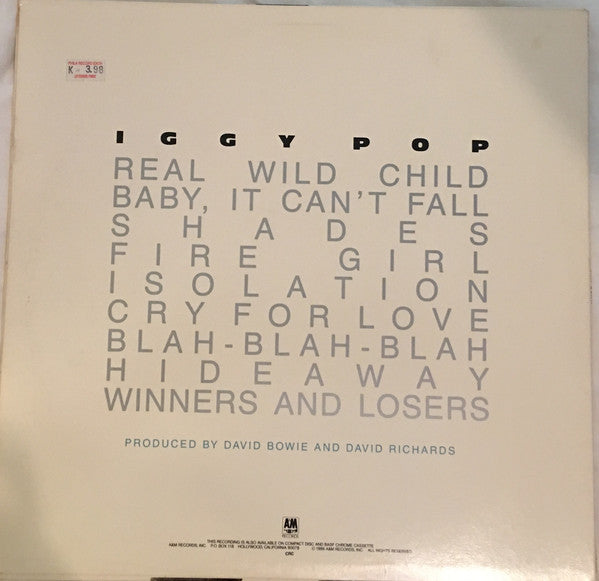 Iggy Pop : Blah-Blah-Blah (LP, Album, Club, CRC)