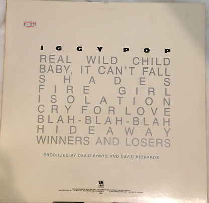 Iggy Pop : Blah-Blah-Blah (LP, Album, Club, CRC)