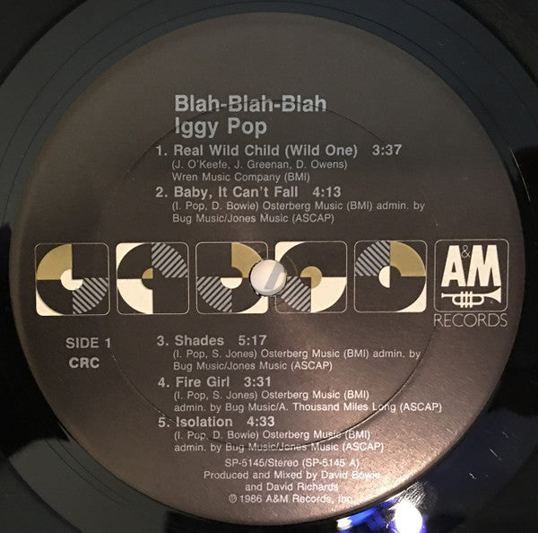 Iggy Pop : Blah-Blah-Blah (LP, Album, Club, CRC)
