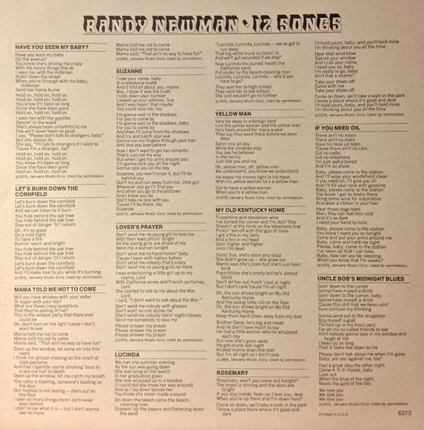 Randy Newman : 12 Songs (LP, Album)