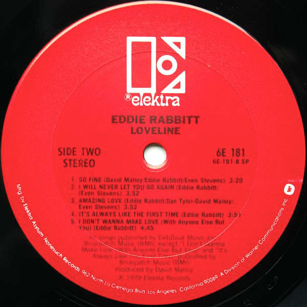 Eddie Rabbitt : Loveline (LP, Album, Pit)