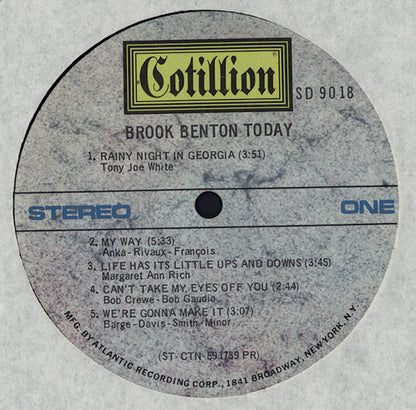 Brook Benton : Brook Benton Today (LP, Album)