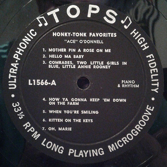 Ace O'Donnell : Honky-Tonk Favorites (LP, Album, Mono)