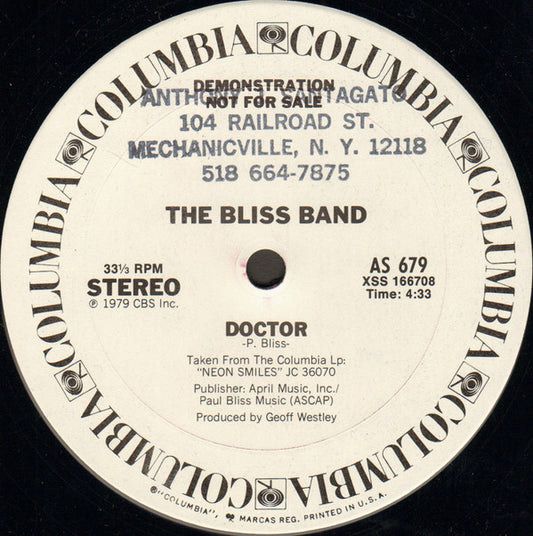 The Bliss Band : Doctor (12", Promo)