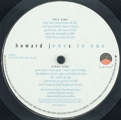 Howard Jones : One To One (LP, Album, ARC)