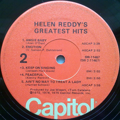 Helen Reddy : Helen Reddy's Greatest Hits (LP, Comp)