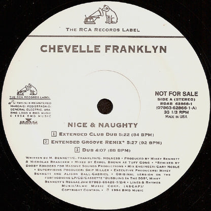 Chevelle Franklyn : Nice & Naughty (12", Promo)