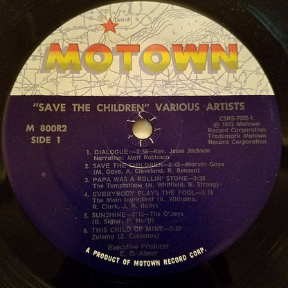Various : Save The Children (Original Motion Picture Soundtrack) (2xLP, Comp, Gat)