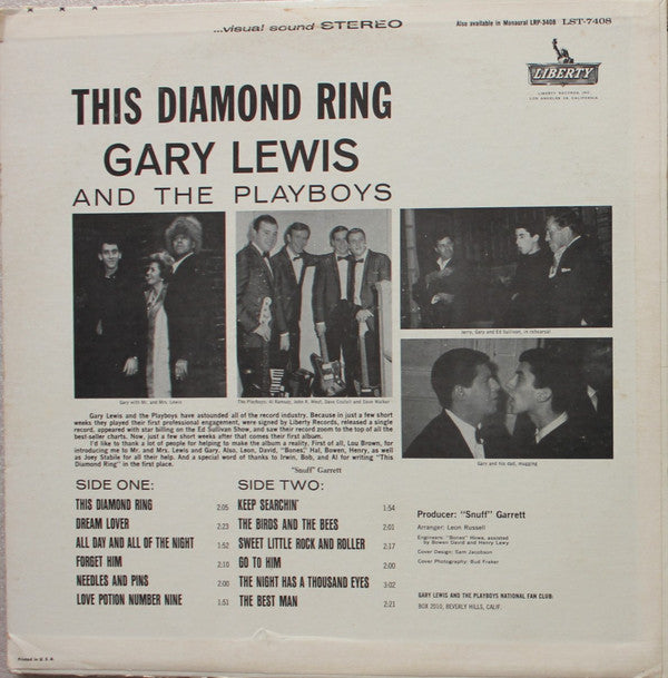 Gary Lewis & The Playboys : This Diamond Ring (LP, Album, Pit)