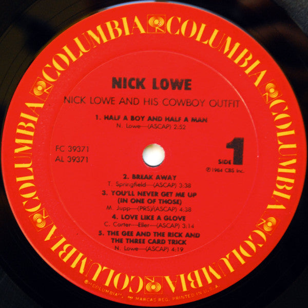 Nick Lowe And His Cowboy Outfit : Nick Lowe And His Cowboy Outfit (LP, Album, Pit)