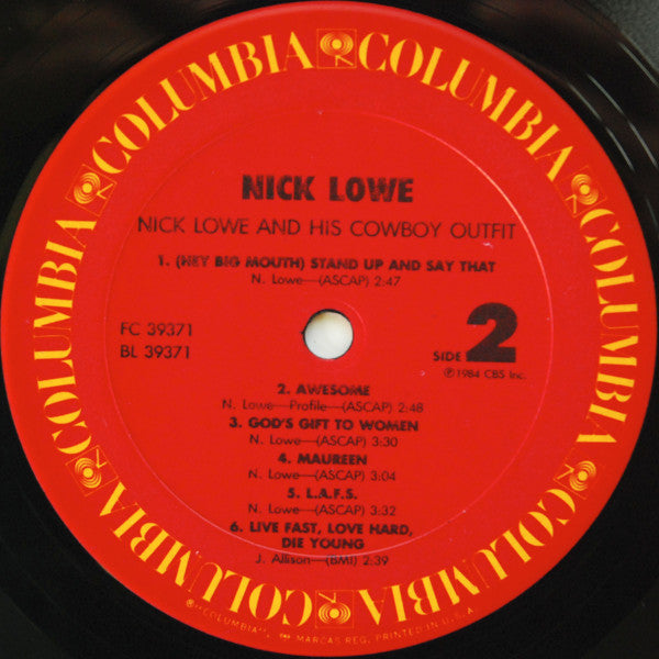 Nick Lowe And His Cowboy Outfit : Nick Lowe And His Cowboy Outfit (LP, Album, Pit)
