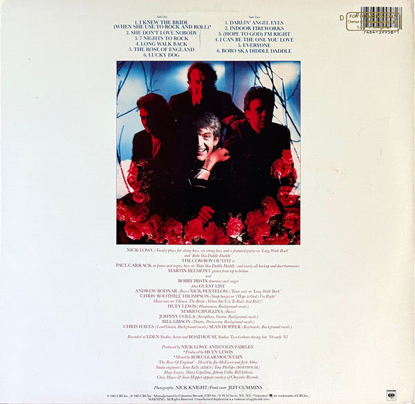 Nick Lowe And His Cowboy Outfit : The Rose Of England (LP, Album)