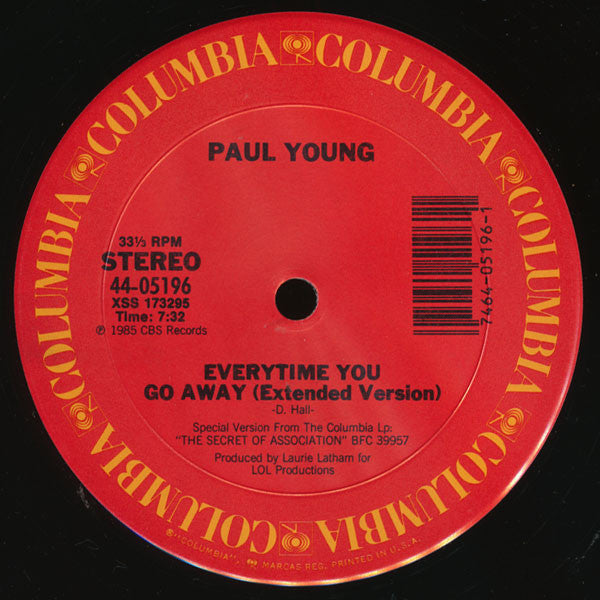 Paul Young : Everytime You Go Away (12")