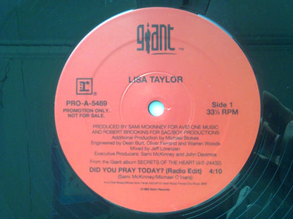 Lisa Taylor : Did You Pray Today? (12", Promo)
