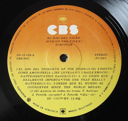 Survivor : Eye Of The Tiger = El Ojo Del Tigre (LP, Album)