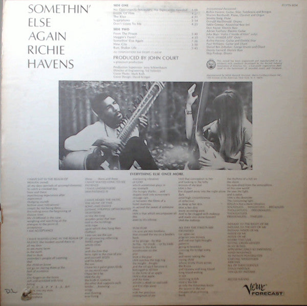 Richie Havens : Somethin' Else Again (LP, Album, Wad)