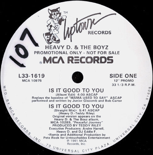 Heavy D. & The Boyz : Is It Good To You (12", Promo)