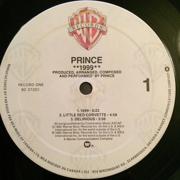 Prince : 1999 (2xLP, Album, RE)