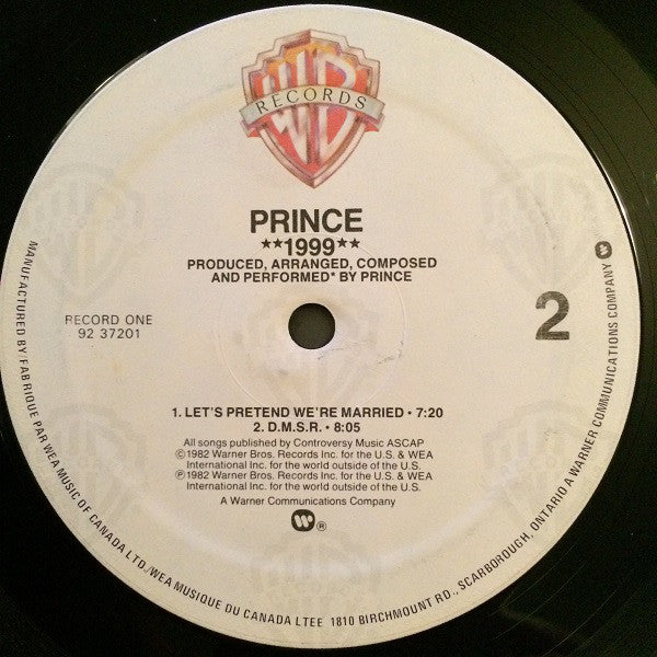 Prince : 1999 (2xLP, Album, RE)