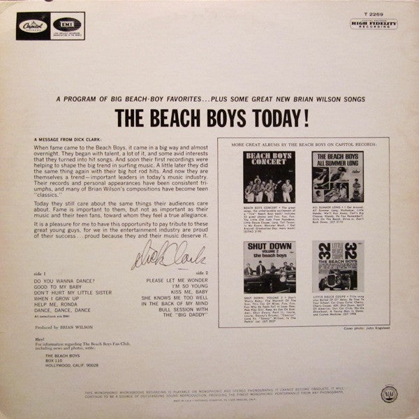 The Beach Boys : The Beach Boys Today! (LP, Album, Mono, Scr)