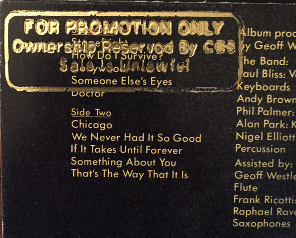 The Bliss Band : Neon Smiles (LP, Album, Promo, Ter)