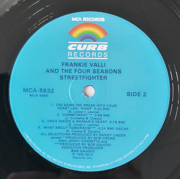 Frankie Valli And The Four Seasons : Streetfighter (LP, Album, Glo)
