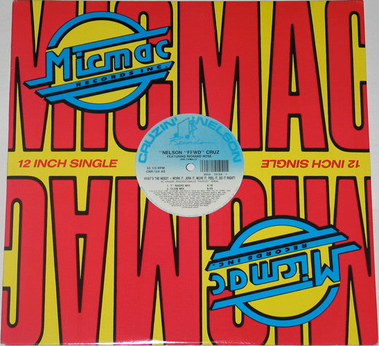 Nelson Cruz Featuring Richard Rose And Camille (2) : What's The Need? = Work It, Jerk It, Move It, Feel It, Do It Right! (12")