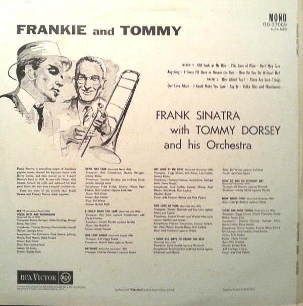 Frank Sinatra With Tommy Dorsey And His Orchestra : Frankie And Tommy (LP, Comp)