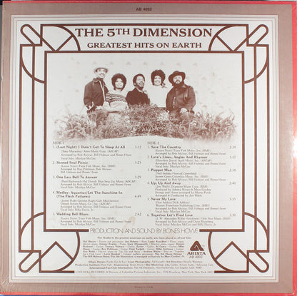 The Fifth Dimension : Greatest Hits On Earth (LP, Comp, RE)