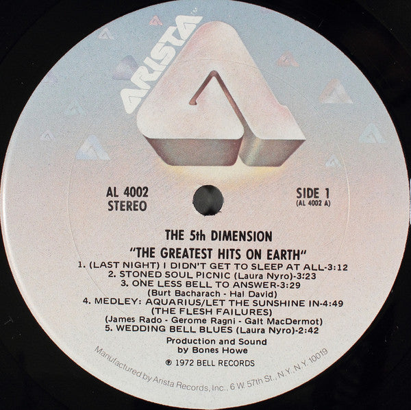 The Fifth Dimension : Greatest Hits On Earth (LP, Comp, RE)
