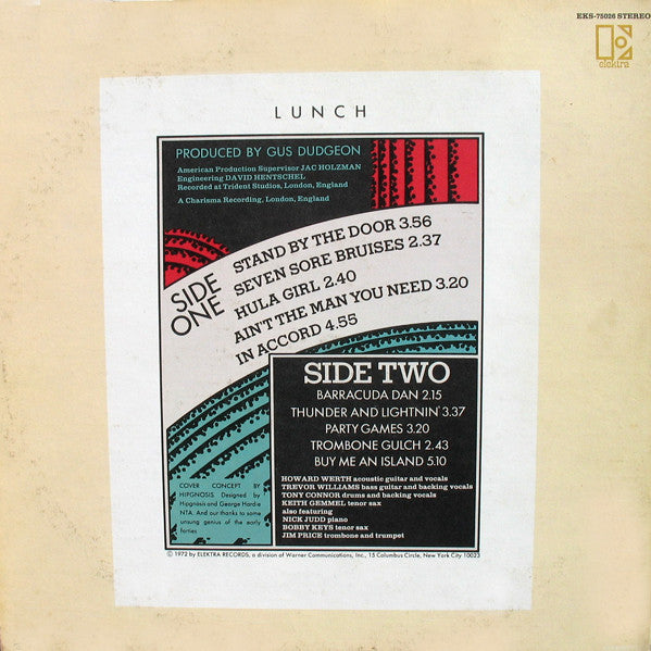 Audience (2) : Lunch (LP, Album, Promo)