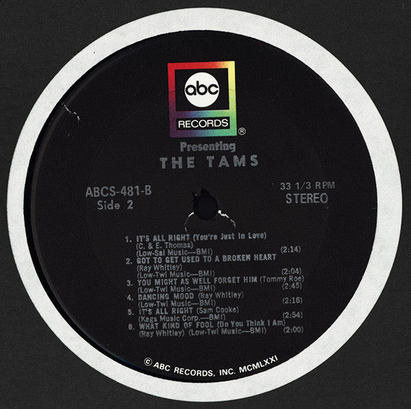 The Tams : Presenting (LP, Album, RE, RP)