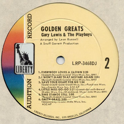Gary Lewis & The Playboys : Golden Greats (LP, Comp, Mono, Promo)