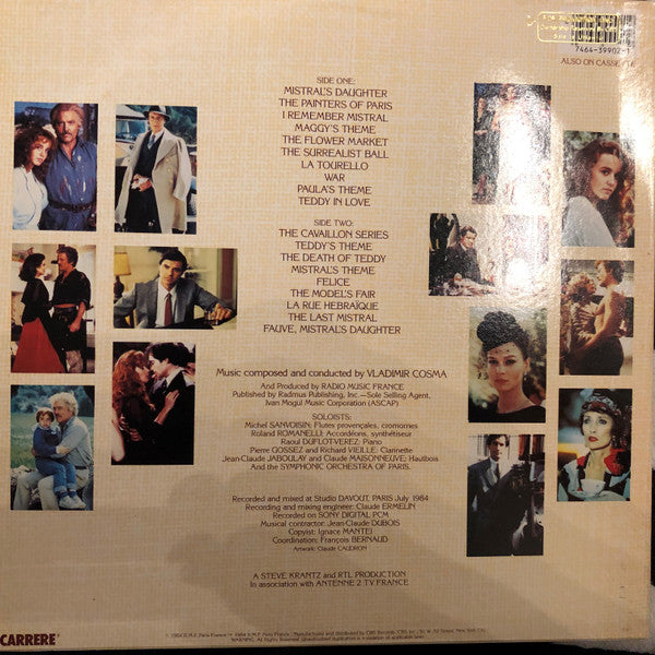Vladimir Cosma : Original Soundtrack From The Mini Series Judith Krantz's "Mistral's Daughter" (LP, Album)