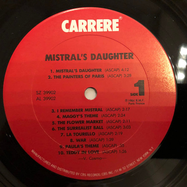 Vladimir Cosma : Original Soundtrack From The Mini Series Judith Krantz's "Mistral's Daughter" (LP, Album)