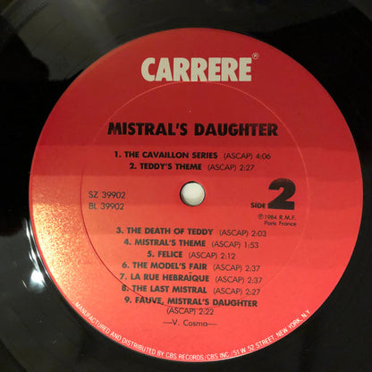 Vladimir Cosma : Original Soundtrack From The Mini Series Judith Krantz's "Mistral's Daughter" (LP, Album)