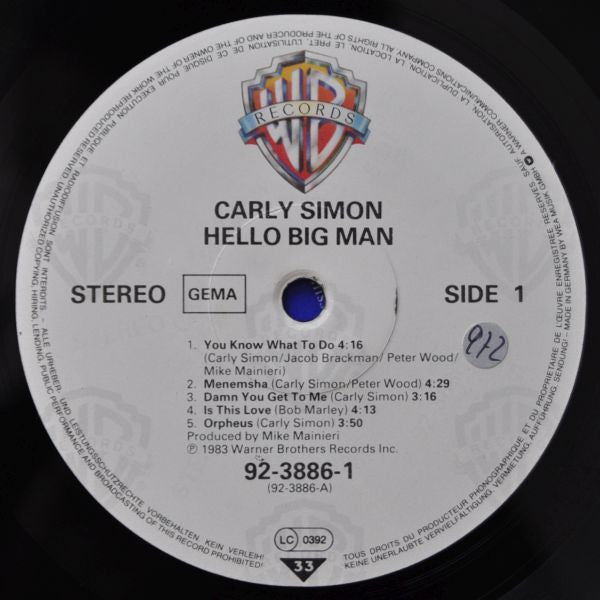 Carly Simon : Hello Big Man (LP, Album)