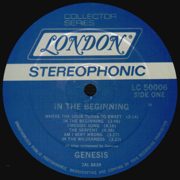 Genesis : In The Beginning (LP, Album, RE, PRC)