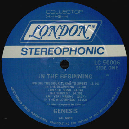 Genesis : In The Beginning (LP, Album, RE, PRC)