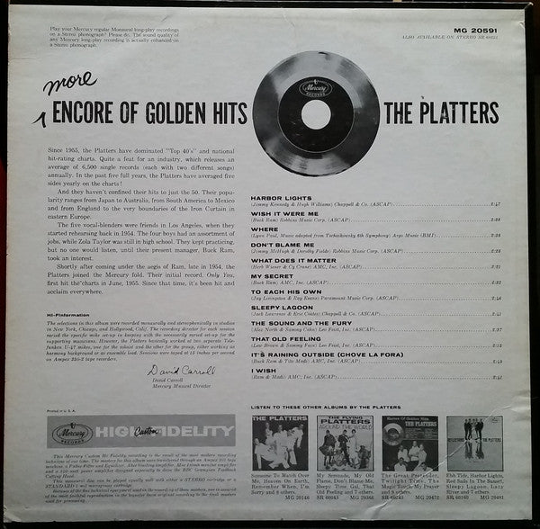 The Platters : More Encore Of Golden Hits (LP, Comp, Mono)