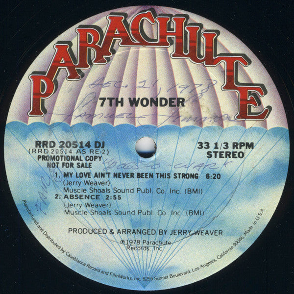 7th Wonder : My Love Ain't Never Been This Strong (12", S/Sided, Promo)