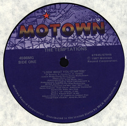 The Temptations : Look What You Started (12", Single)