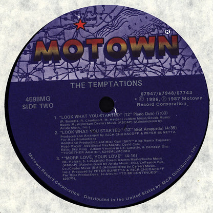 The Temptations : Look What You Started (12", Single)
