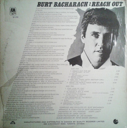 Burt Bacharach : Reach Out (LP, Album)