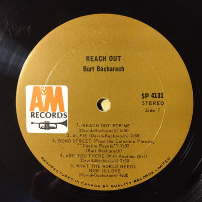 Burt Bacharach : Reach Out (LP, Album)