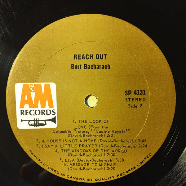 Burt Bacharach : Reach Out (LP, Album)