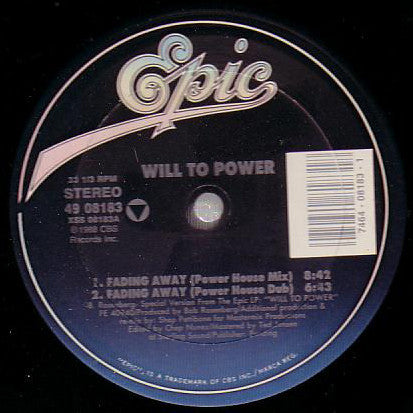 Will To Power : Fading Away (12", Single)