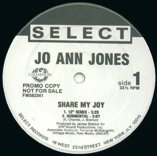 Jo Ann Jones : Share My Joy (12", Promo)