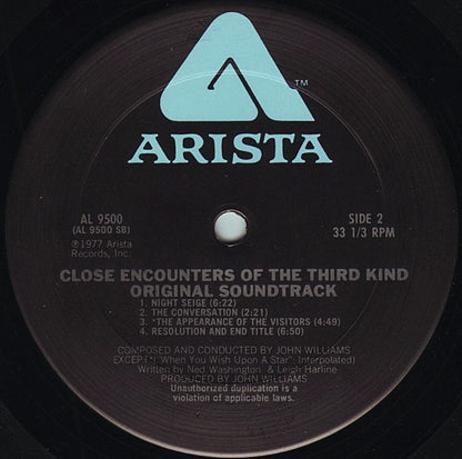 John Williams (4) : Close Encounters Of The Third Kind (Original Motion Picture Soundtrack) (LP, Album, San + 7", S/Sided, Single)